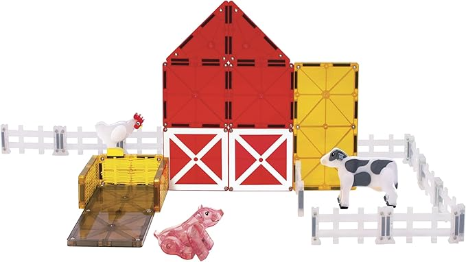 MAGNA-TILES Farm Animals 25-Piece Magnetic Construction Set, The ...