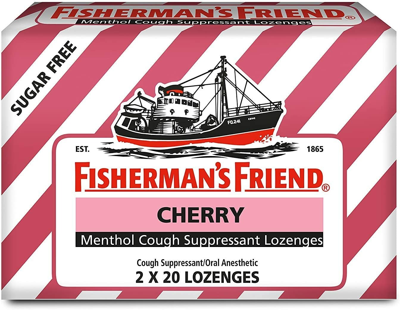 Fisherman's Friend Menthol Cough Suppressant Lozenges Sugar Free Cherry - 40 Adet - 3 Paket-0