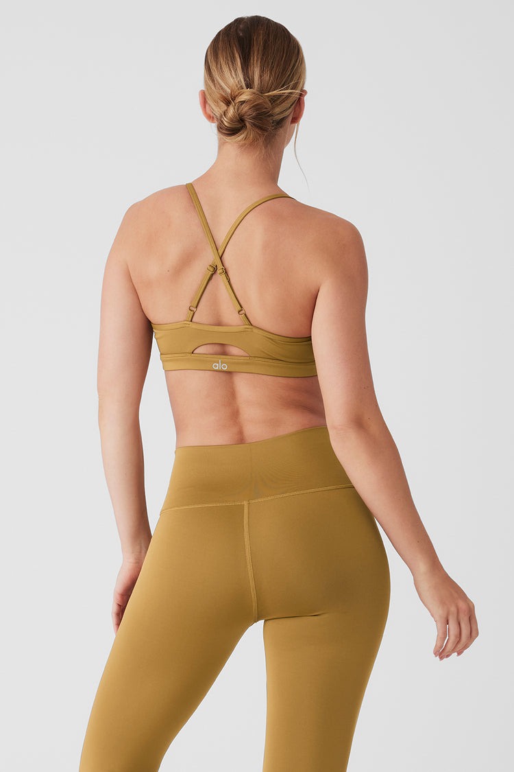 Alo Yoga Airlift Intrigue Bra - Golden Olive Branch-1