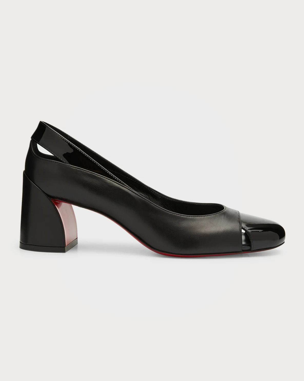 Christian Louboutin Miss Duvette Mixed Leather Red Sole Pumps-0