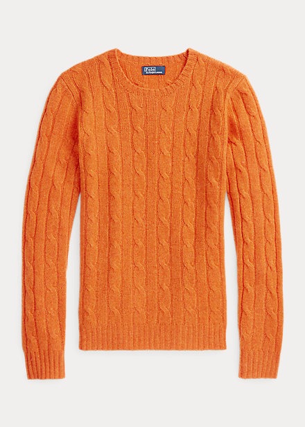Polo Ralph Lauren Cable-Knit Cashmere Sweater - Flannel Orange Melange-0