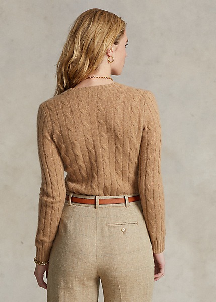Polo Ralph Lauren Cable-Knit Cashmere Sweater - Camel Melange-1