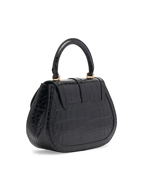 Versace Medium Crocodile-Embossed Leather Top-Handle Bag-2