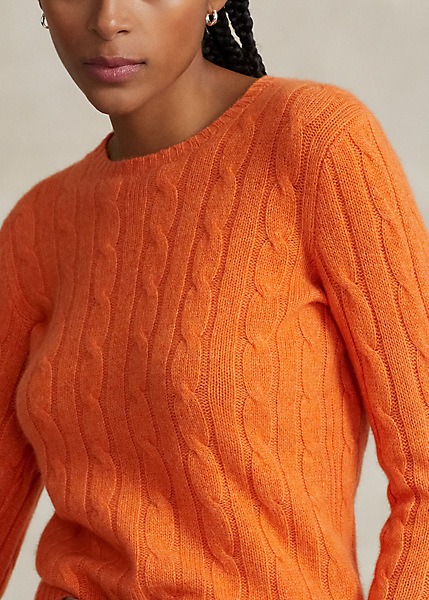 Polo Ralph Lauren Cable-Knit Cashmere Sweater - Flannel Orange Melange-2