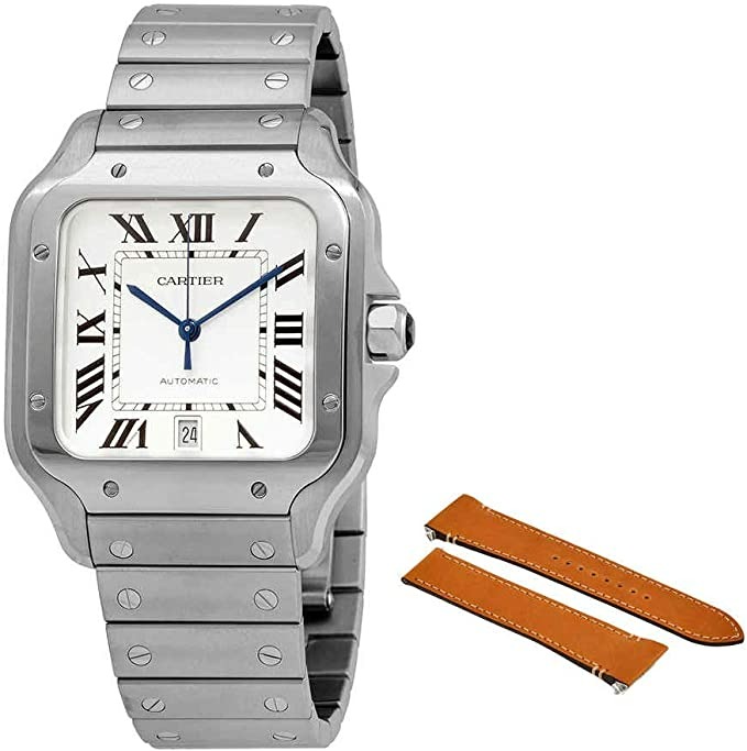 Cartier Santos Silvered Opaline Dial Men's Watch WSSA0018 - 39.8 mm