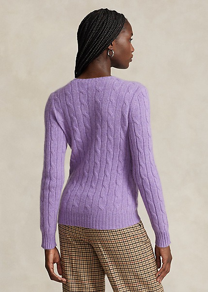 Polo Ralph Lauren Cable-Knit Cashmere Sweater - Wisteria Melange-1