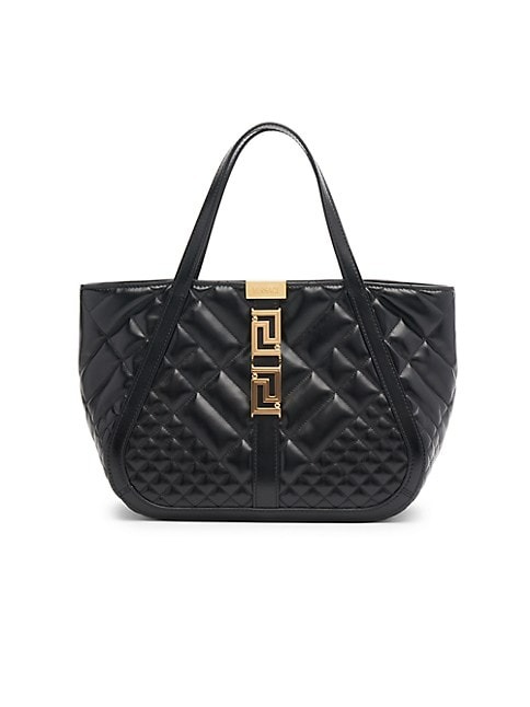 Versace Mini Greca Quilted Leather Tote Bag-0