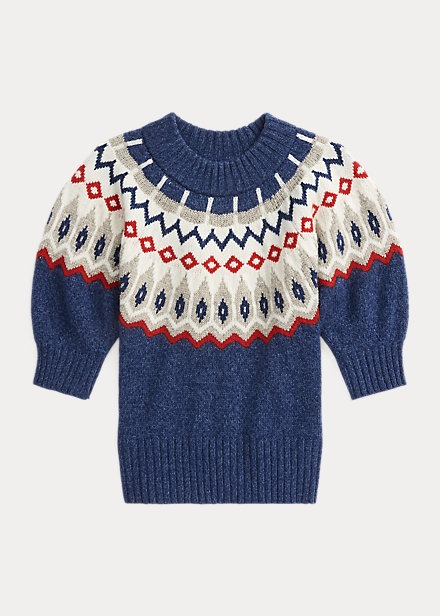 Polo Ralph Lauren Fair Isle Puff-Sleeve Sweater