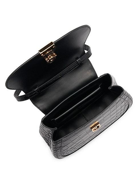 Versace Medium Crocodile-Embossed Leather Top-Handle Bag-1