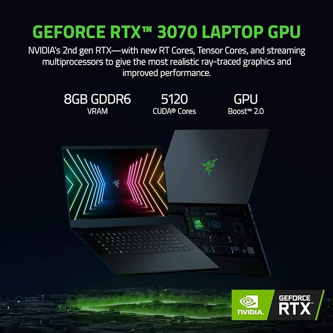 Razer Blade 15 Gaming Laptop: NVIDIA GeForce RTX 3070-10th Gen Intel 8-Core i7 CPU - 16 GB Ram-1